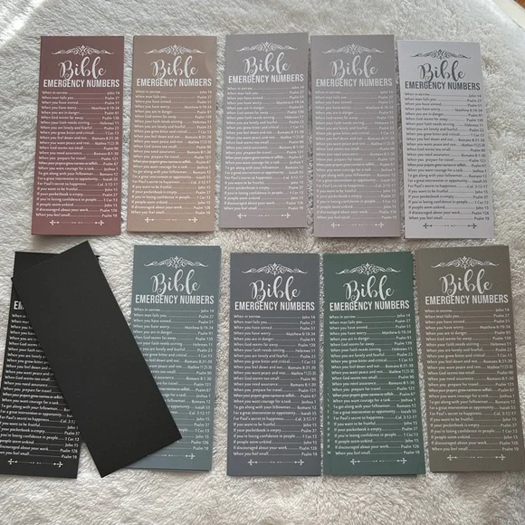 Bible Emergency Numbers Bookmarks Set of 20 6” x 2.5” Invitation to Christ NWT - Picture 2 of 12